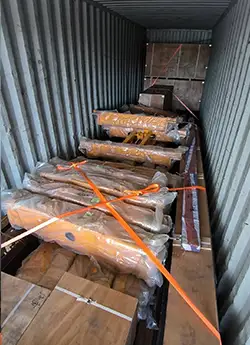 Inside of the containers for delivery of the overhead bridge crane kit  Inside of the containers for delivery of the overhead bridge crane kit