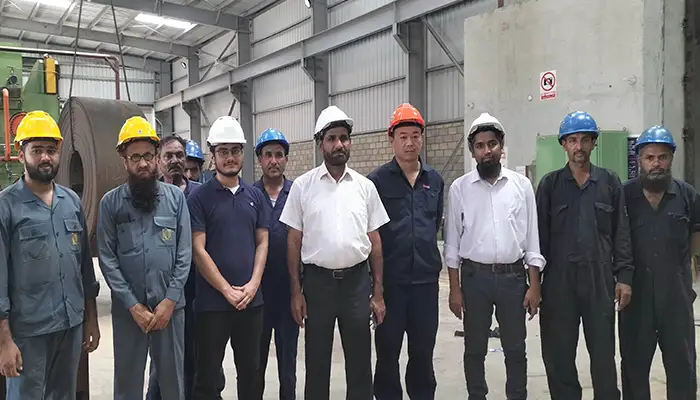 Our engineer and the installation team at the installation and assembly site in Pakistan