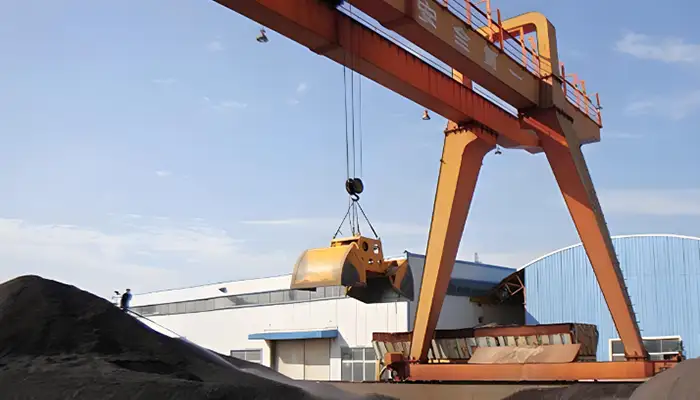 Double girder grab bucket gantry crane for ash handling