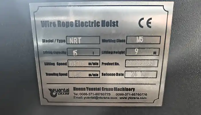 15 ton electric hoist 9 m lifting height  15 ton electric hoist 9 m lifting height