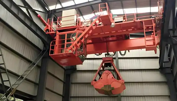 Double Girder Overhead Crane with Grab Bucket