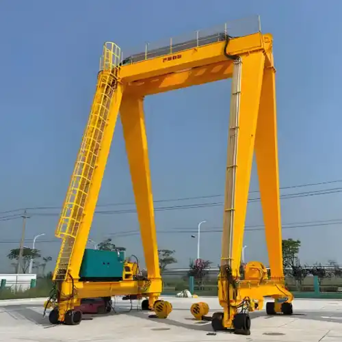 rubber tyred gantry crane double girder design for outdoor material handling 