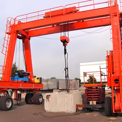 double girder rubber tyred gantry crane 30 ton for heavy stone block handling 