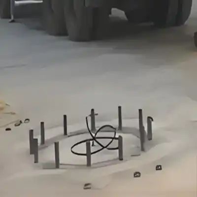 Pouring concerete and embeding wiring 