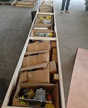 Main parts and components of 40 ton top running double girder crane kit without main girder, economical solution 