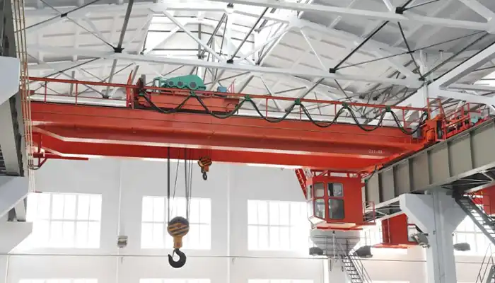 QB explosion proof overhead crane with open winch for heavy lifting in hazarous environment