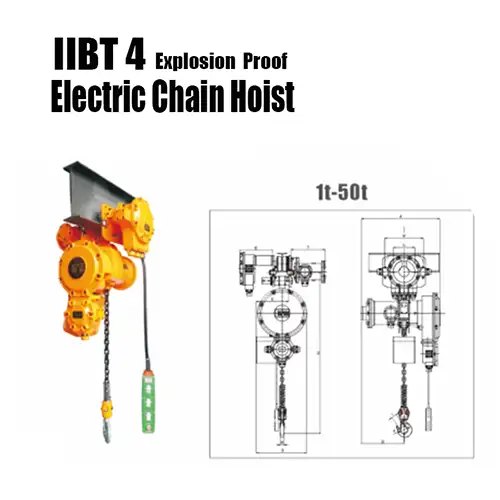 trolley mounted explosion proof electric chain hoist 