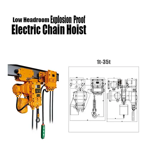 1 ton to 35 ton low headroom explosion proof electric chain hoist 