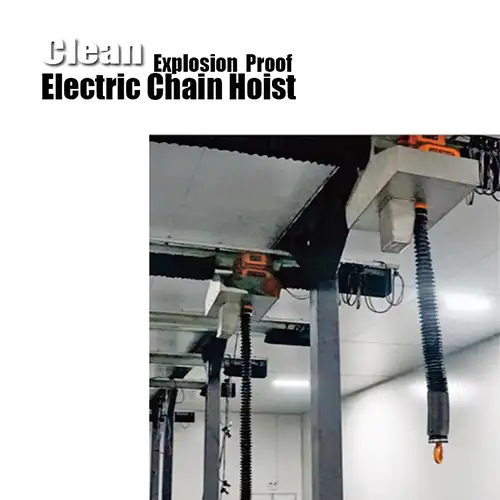 Explosion proof electric chain hoist for clean working environments