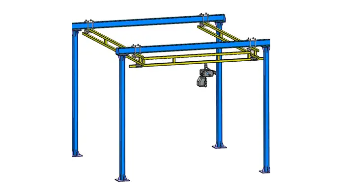 Workstation bridge crane with light kbk rail system  Workstation bridge crane with light kbk rail system