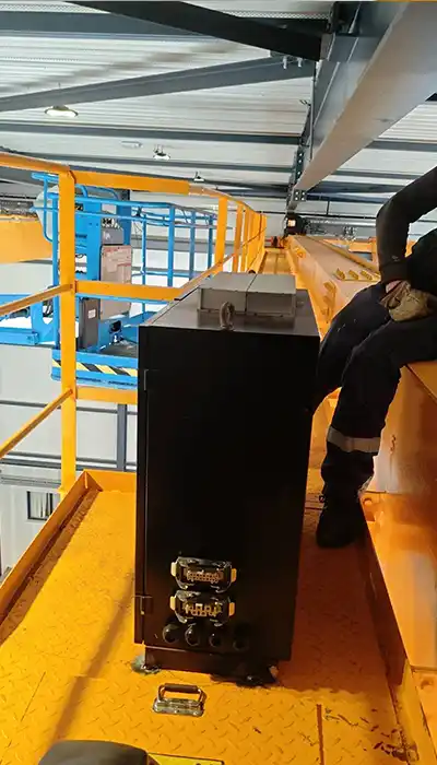 Electrical box of the overhead bridge cranes with double hoist trolley 