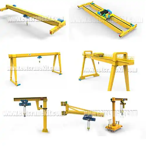  Traditional style overhead cranes with economical cd/md wire rope hoists and crab trolley, open winch trolleys