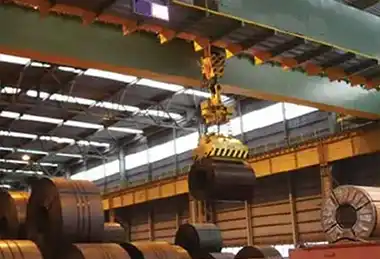 Magnetic overhead bridge crane for steel coil handling 