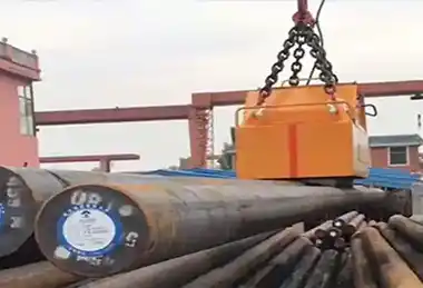 elecrromagnetic overhead crane for round bar handling 