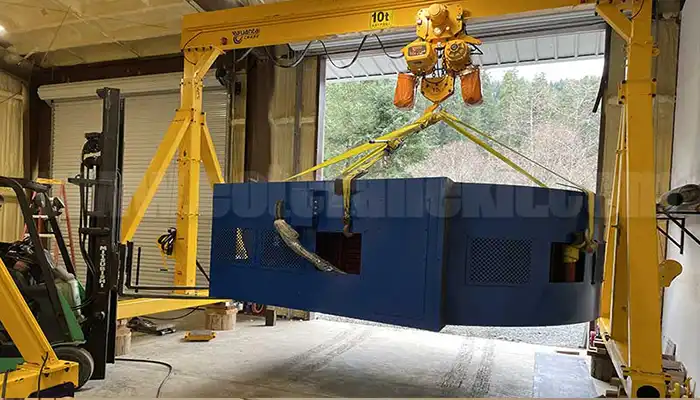 10 ton portable gantry crane with roller travelling design