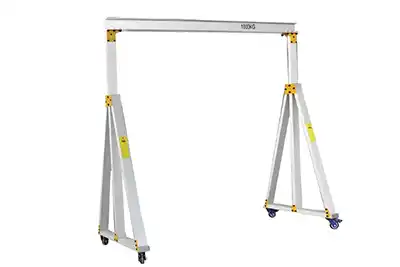 Aluminum A frame crane with fixed height and portable design
