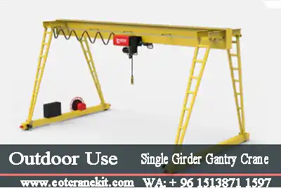 Outdoor gantry crane single girder with high wind resistant capability 