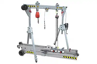Aluminum A frame crane with foldable design