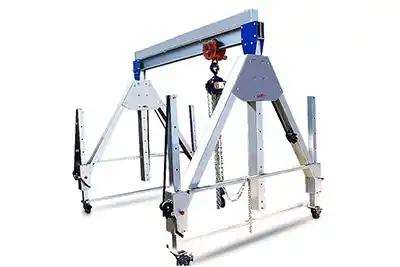 Aluminum A frame crane with adjustable height and portable design