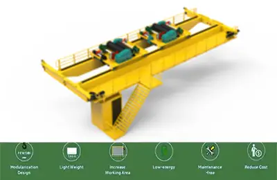 QE Series: Dual-trolley open winch crane for handling for long or heavy materials 5+5 – 200+200 tons