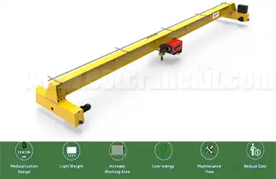 Top running single girder 5 ton overhead crane, hot sale types for morden workshops