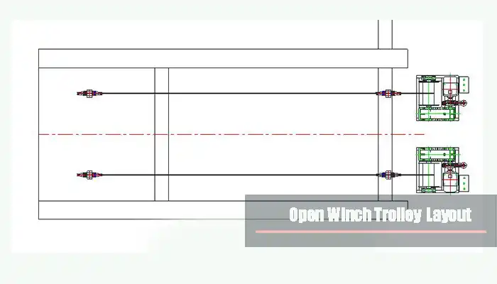 open winch layout of 30 ton gantry crane 