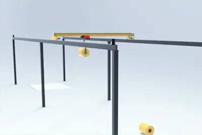 Freestnading bridge crane with single girder top running design