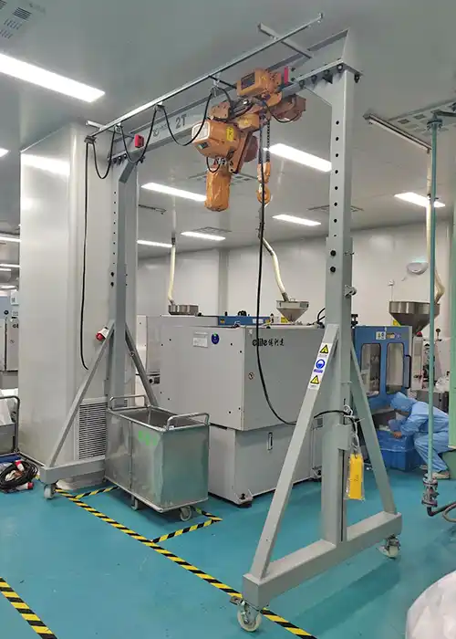 cleanroom gantry crane 2 ton with aluminum telescoping design, cleanroom crane for sale 
