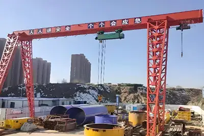 steel pipe handling gantry crane with double hoist trolleys 
