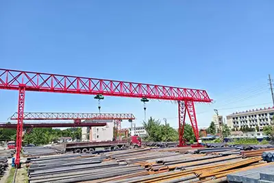 truss girder gantry crane 15 ton for long steel pipe handling 
