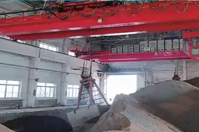Explosion proof crane with grab bucket 
