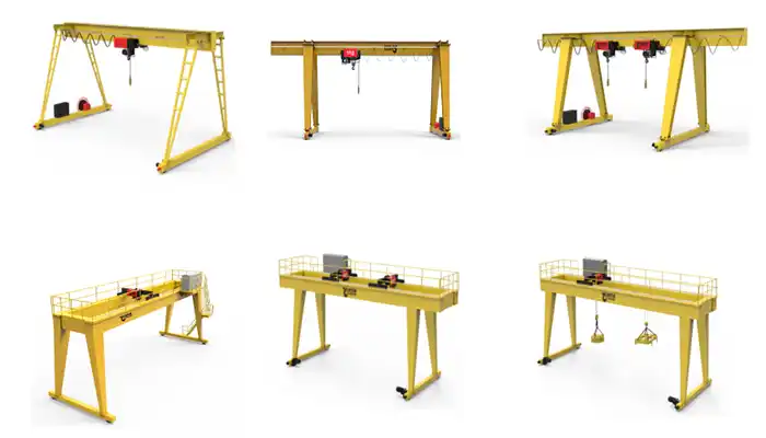 types of gantry cranes with single girder and double girder design 