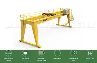 European style double girder goliath crane 3–320 ton with low headroom hoist trolley for heavy industrial lifting
