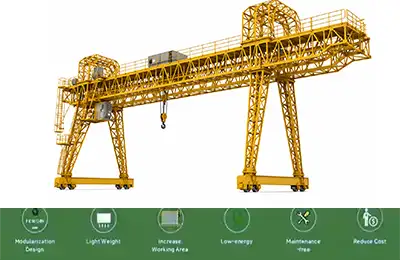 Double girder goliath crane with truss girder design
