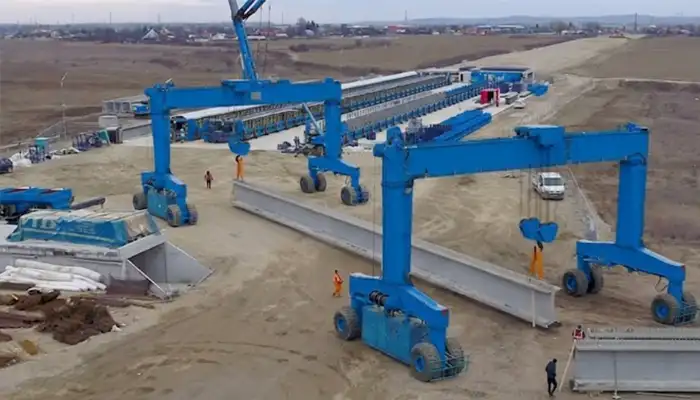 rubber tyred gantry cranes for precast concerte handling 