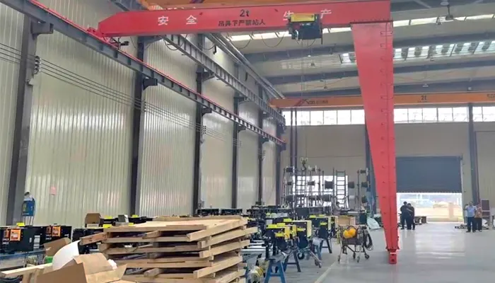 No ground rail - rubber tyred wheel travelling semi gantry crane 