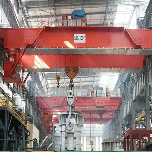 Triple Hook Overhead Crane – Melt Shop 50–200 Ton