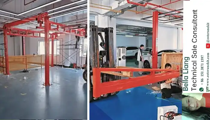 Screen shot of the video on the kbk crane and jib crane instalaltion for your reference 