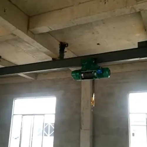 screen shot of video- cd/md monorail hoist on the straight rail