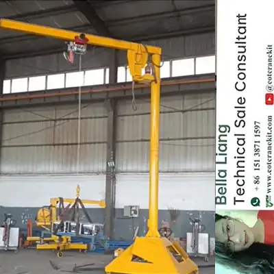 How Does a Portable Jib Crane on Wheels Work in a Workshop?
