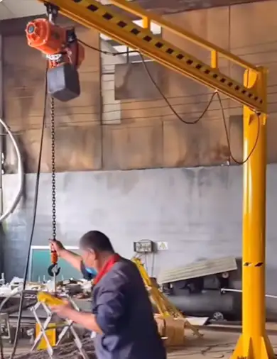 manual rotating jib crane for light duty material handling