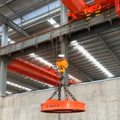 Double Girder Overhead Crane with Electromagnetic Chucks | Scrap Handling Crane