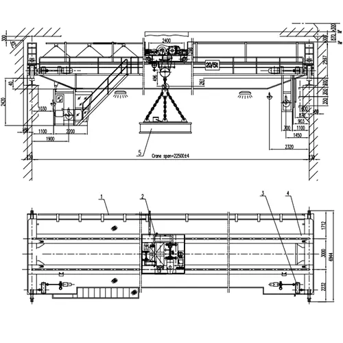 20 Ton Electromagnetic Overhead Crane | 22.5m Span 20/24m Lift