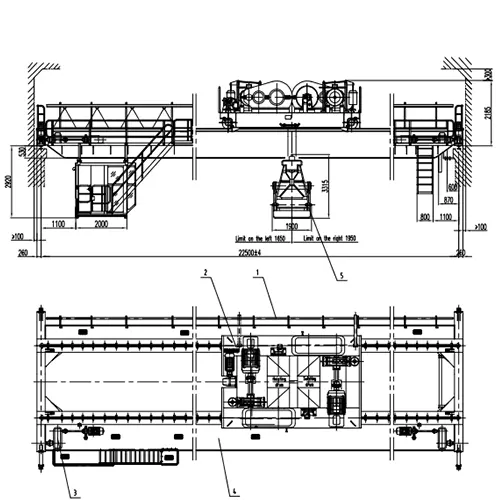 10t-22.5m-30m A6 Double Girder Grab Crane 3m³ Grab