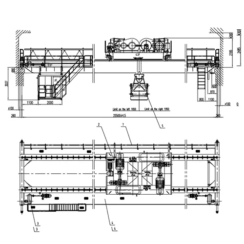 10 Ton Grab Bucket Overhead Crane for Finished Coal