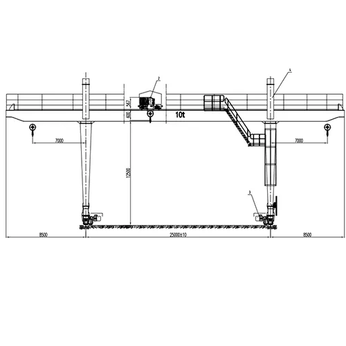 10t Double Girder Gantry Crane Drawing - MGO 10-25 A5