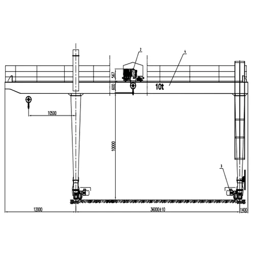 10t Double Girder Gantry Crane Drawing - MGO 10-36 A6