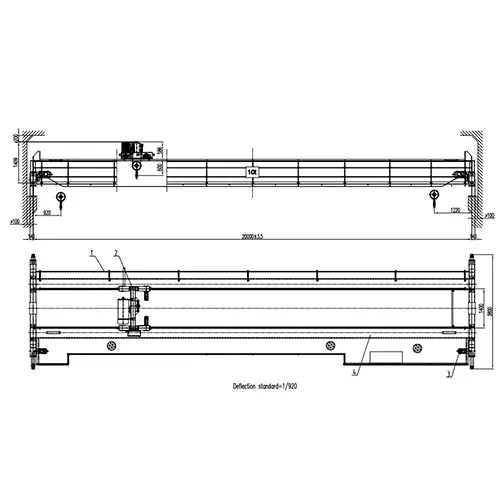 Double Girder Overhead Crane 10 Ton S20m H7m 90m Runway