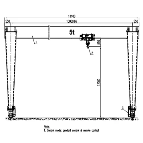 Single Girder Gantry Crane - MHO Gantry Crane 5 Ton-S10m-H12m 