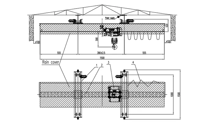 Outdoor Cantilever Underhung Crane 5 Ton S0.39m H10m 
